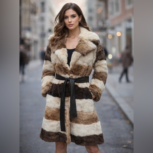 Jaques St Laurant Jackets & Blazers - Vintage Antique Jacques Saint Laurent Bunny Real Fur Trench Coat￼(Unlabeled)